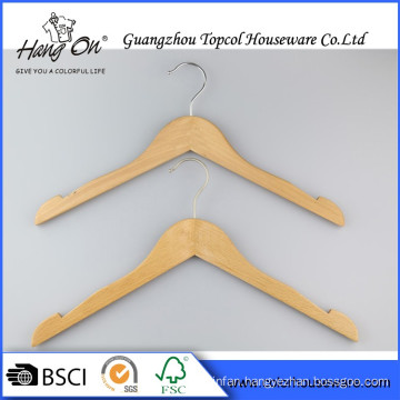 Color Fancy Wooden Hanger Inserting Nonslip Plastic Strip Wood Hanger